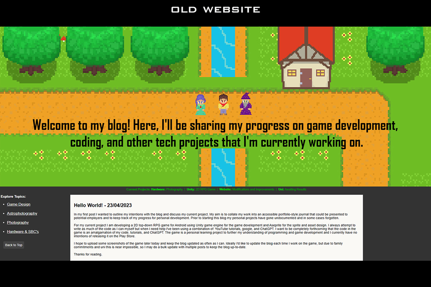 Old Website Screenshot